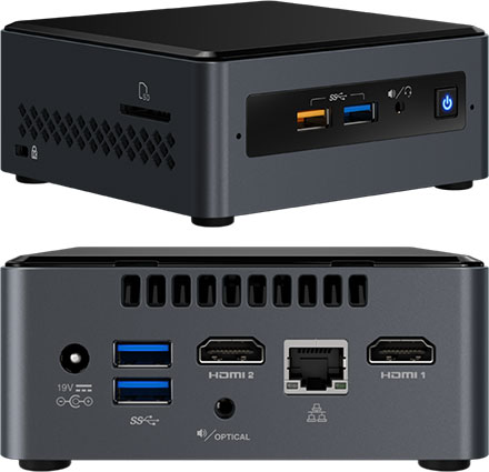 Intel NUC7CJYH (Intel Celeron J4005 2x 2.00GHz, 2x HDMI, 2.5" HDD/SSD support)